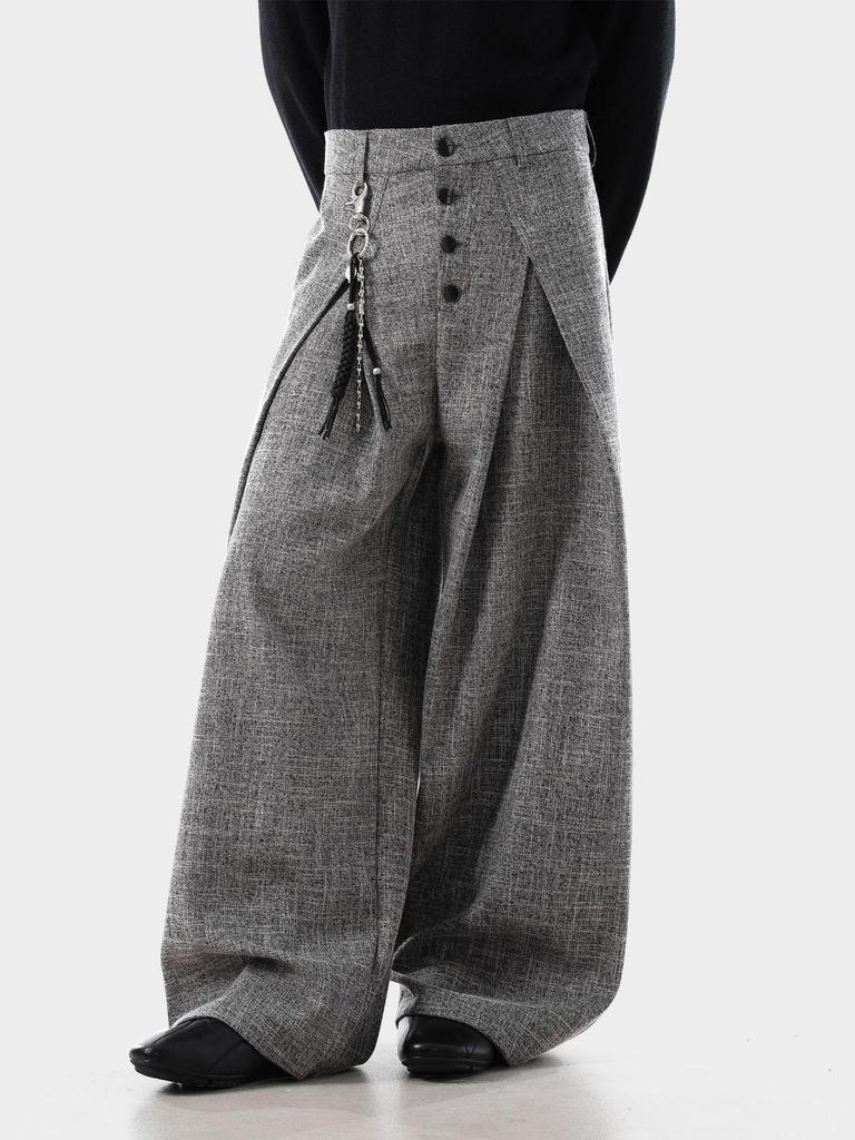 Унисекс Ретро Полосатые Двубортные Широкие Брюки