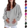 Women's Fashionable Casual Solid Color Shoulder Long Sleeved Drawstring Oversized Hooded Sweatshirt
