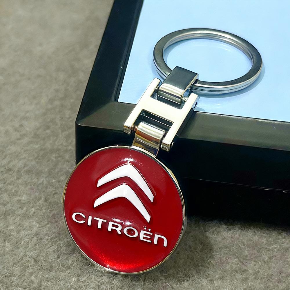 Zinc Alloy Key Ring Keychain Car Logo Accessories For Citroen C1 C2 C3 Vts C4 Saxo C4L C5 C6 C8 Xsara Picasso Berlingo Cactus