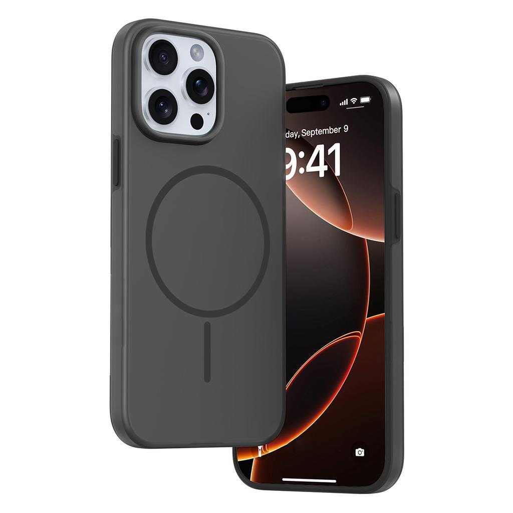 For iPhone 15 Pro Max Case Compatible with MagSafe Ice-Transparent Liquid Silicone+PC Phone Cover