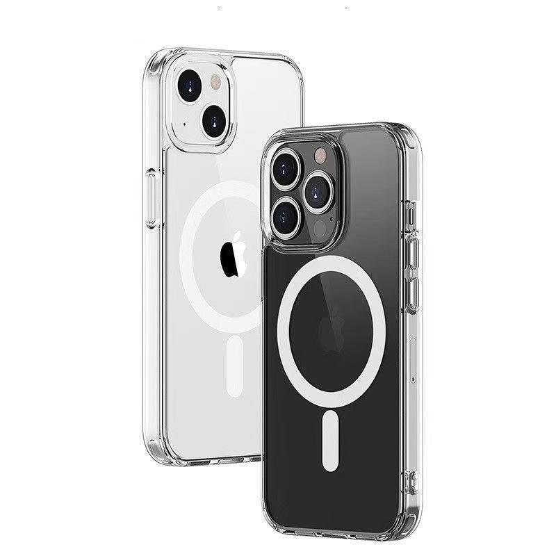 Прозрачный магнитный чехол для iPhone 14/15 Pro Max с совместимостью MagSafe