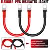 2Pcs Battery Inverter Cable 30cm 12V Copper Auto Battery Cable Waterproof Soft Battery Connection Cable for Truck Motorcycle