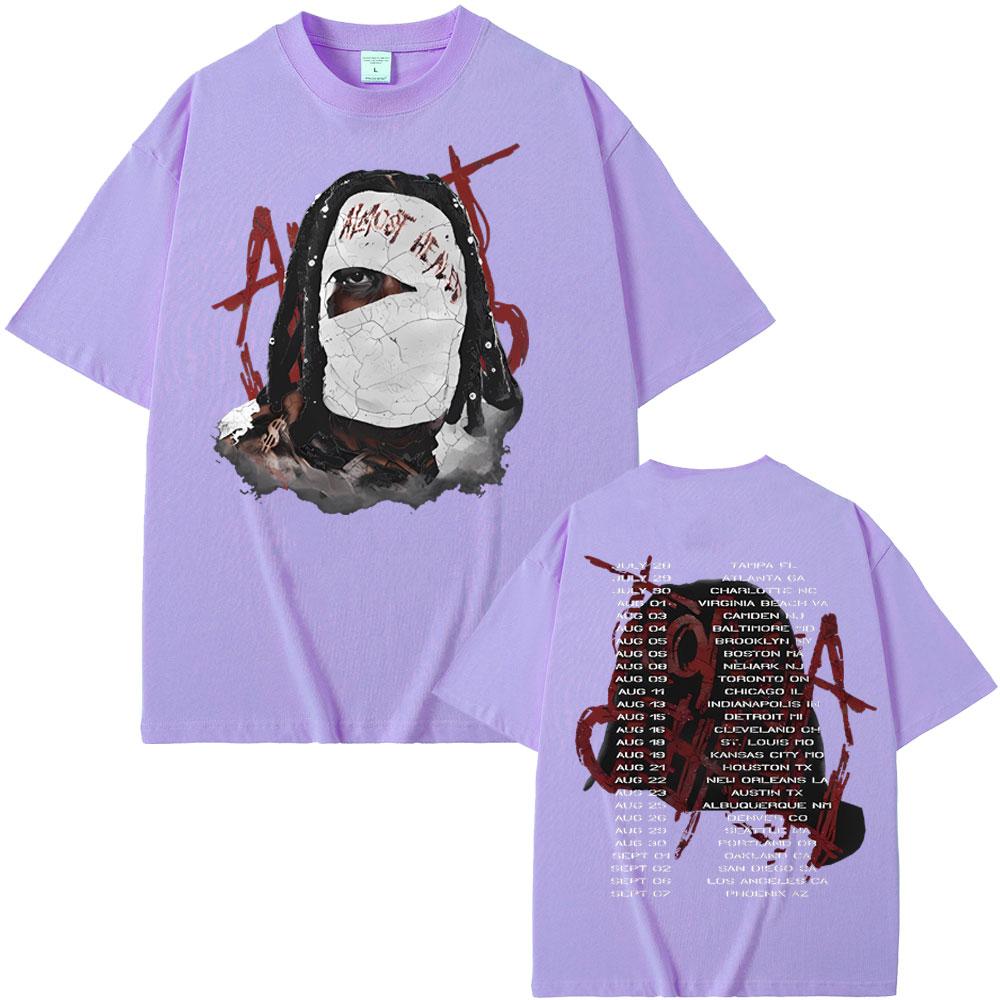 Футболка Rapper Lil Durk Healing Tour Мужская Женская Хип-хоп Мода Винтажная Оверсайз Футболка Мужская Повседневная 100% хлопок Короткий рукав