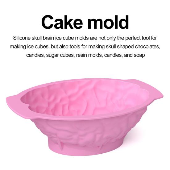 Silicone Brain Shape Mold Food Grade BPA Free Heat-Resistant Reusable 3D DIY Brain Cake Candy Dessert Mold