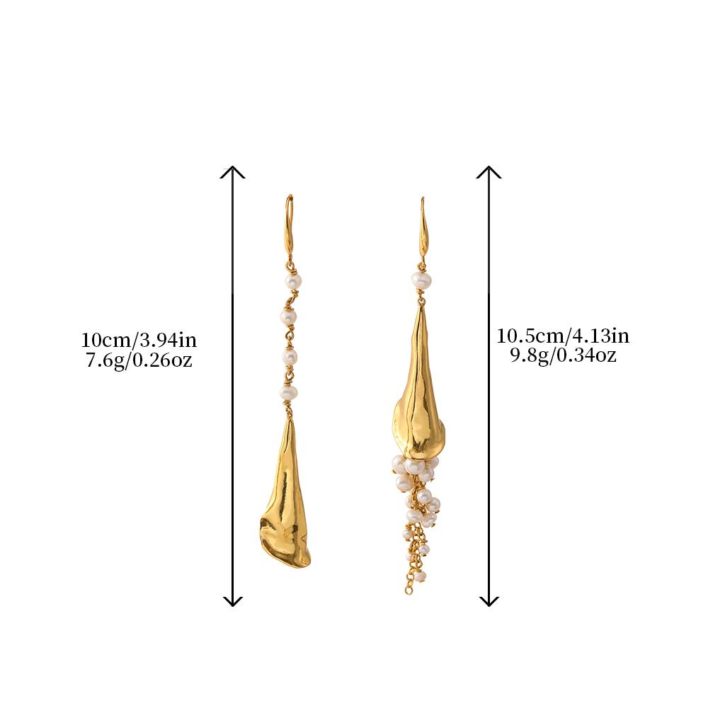 French Style Elegant Tassel Long purple Crystal Natural Pearl Earrings Luxurious and Sophisticated Retro Jewelry