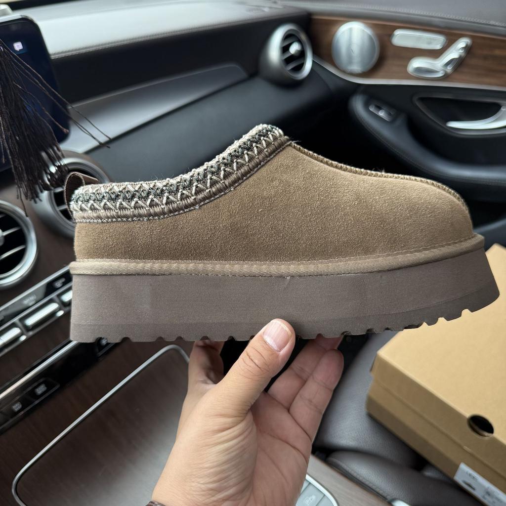 Crafted Thick-soled Snow Boots Women's Inner Heightening Fur Integrated Cotton Boots Slippers Cowhide Wool Velvet Non-slip