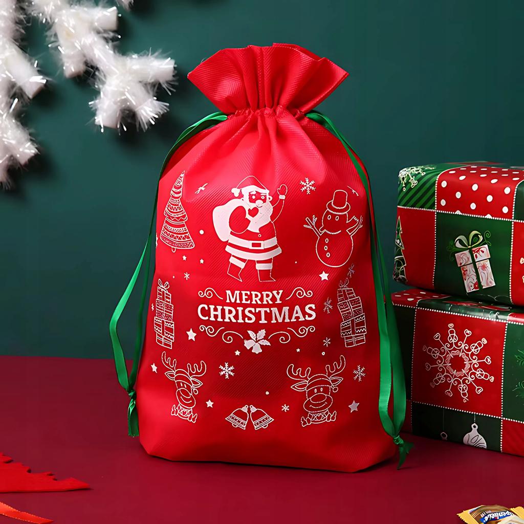 Worek Na Prezenty Świąteczny Torba Prezentowa Czerwony 35 Cm Na 25 Cm