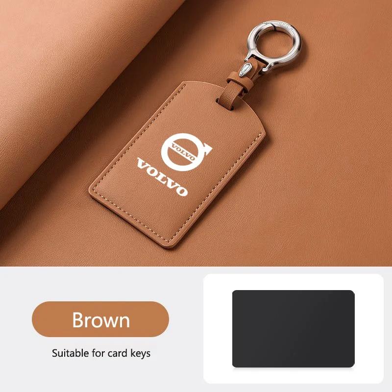 Кожаный чехол-кошелек для умной NFC-карты-ключа автомобиля, сумка для ключей, держатель-оболочка для Volvo EM90 EX30 2024 Polestar, аксессуары для защиты автомобильного ключа