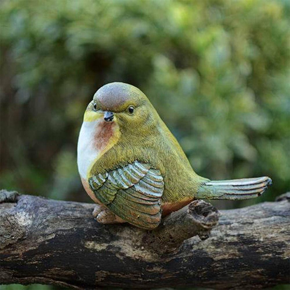 4 шт. поделки из смолы птицы статуэтка мультфильм милый животное скульптура смешные имитационные миниатюры статуэтка вилла