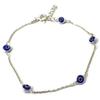 Dalia MYSTIC JEWELS Sterling Silver Evil Eye Assorted Good Glass - Bracelet, 7.5 inches, Colors, Luck,