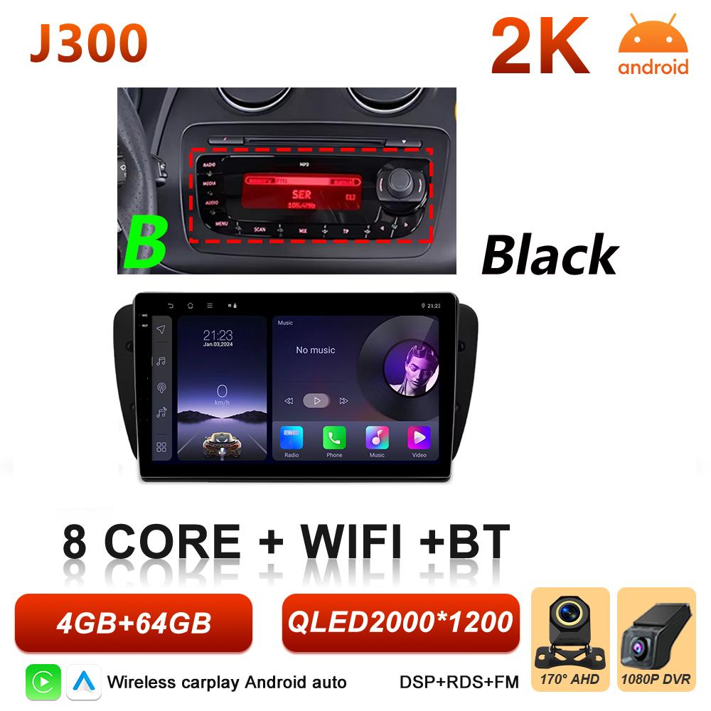 Автомагнитола Android Auto для Seat Ibiza MK4 6J 2009 2010 2012 2013 2014 2015 Carplay Мультимедийный Видео Плеер Стерео Навигация GPS