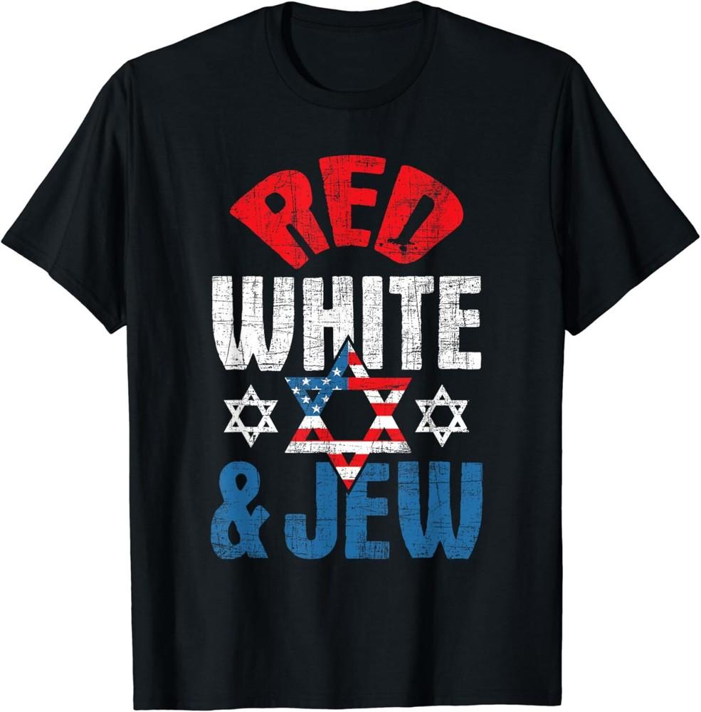 НОВЫЙ Красно-белый усилитель; Jew США Американский флаг Звезда Давида Футболка S3XL Унисекс Футболка