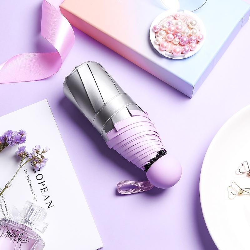 Титановое серебряное клейкое покрытие 50% скидка женский солнцезащитный зонт от солнца маленький свежий погода и дождь складной зонт зонт