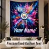 Custom Text Tapestry Manchester City Print Wall Tapestry Indoor Living Room Wall Decor
