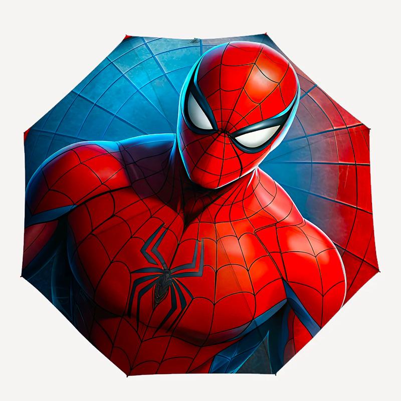 1 Auto Open Spider-Man, Web-Slinger Themed Colorful 8-rib Portable Umbrella for Men and Women, A Compact Commuting Companion Suitable for Da