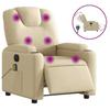 VidaXL Fauteuil inclinable de massage électrique crème tissu 3204365