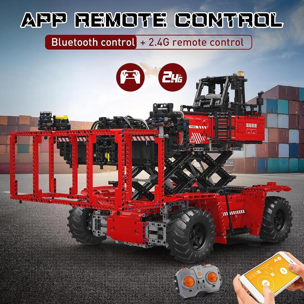 MOULD KING 17029/17030 Набор моделей для сборки контейнеровоза с ножницами Технический радиоуправляемый автомобиль для взрослых Для детей Подарок на день рождения