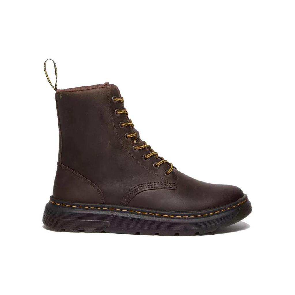 Dr. Martens Leather Round Toe Lace-Up Short Martin Boots Unisex Boots Dark-Brown 31368201