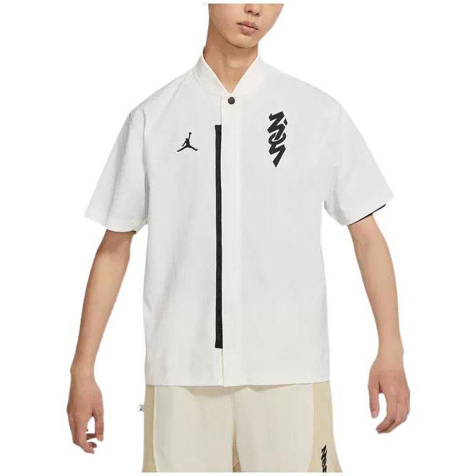 Jordan Zion Shirts Мужская Белая Лацкан Умеренный Другое DR2173-133