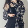 Женская клетчатая рубашка, корейский шик, топ с длинным рукавом, дизайн, чувственность, нишевая куртка во французском стиле на осень
