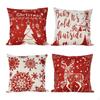 4 Pieces Christmas Throw Pillow Cover Decor Washable Modern Linen Square Cushion for