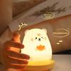 Ночник с мультяшными животными, мягкое мерцающее освещение, без затемнения, перезаряжаемый ночник, прикроватный светильник, украшение