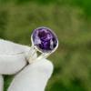 Африканский аметист Камень 925 пробы Стерлинговое серебро Заявление Арт-деко Кольцо Размер 6.5