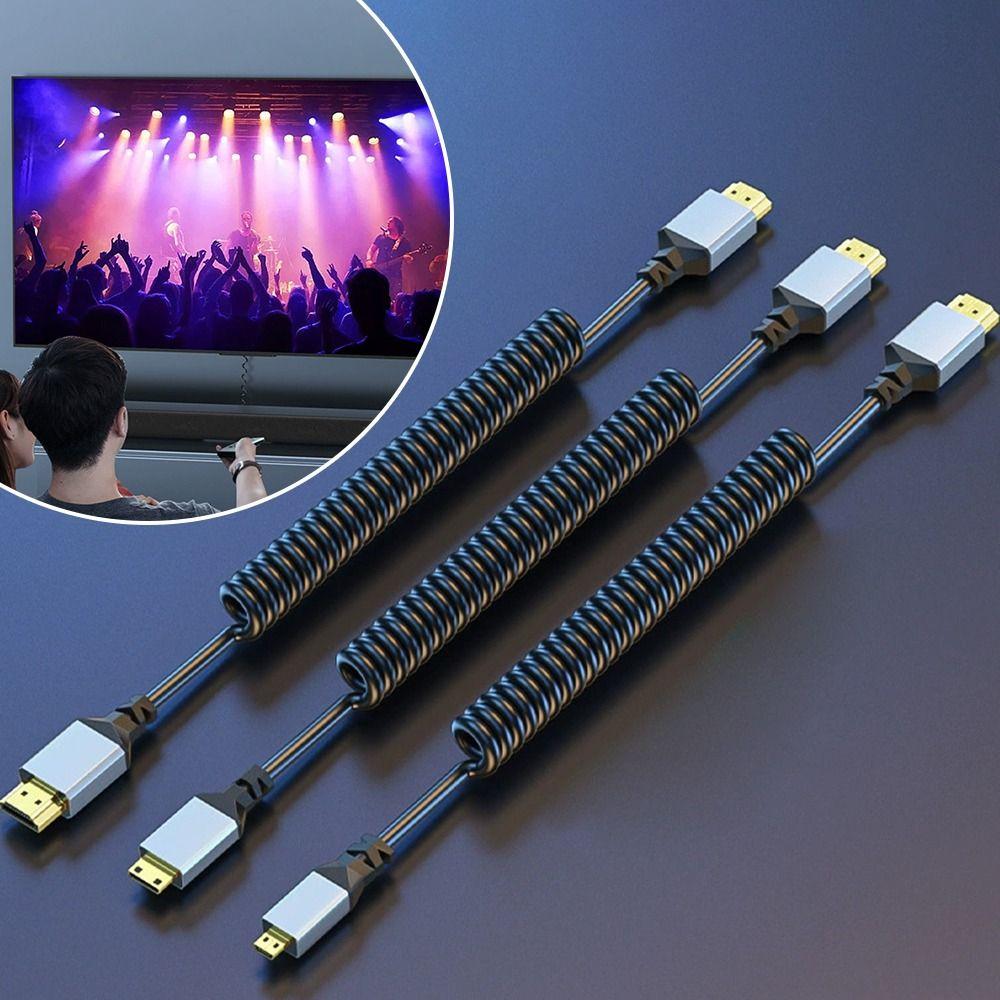 Телескопический пружинный кабель HDMI на Mini HDMI, кабель-адаптер Plug and Play, креативный кабель 4K HD