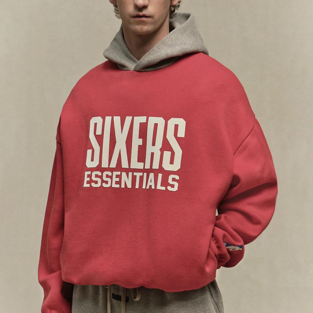 Fear of God Essentials x NBA Philadelphia 76ers Hoodie 'Red Grey' Men's 192al246600f