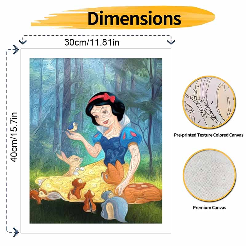 Disney Анимация цифровая масляная живопись Белоснежка сделай сам ручная роспись раскраска домашний декор, набор для рисования по номерам настенное искусство на заказ
