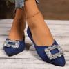 Fashion Women's Shoes High Quality Solid Color Pointed Toe Shallow Mouth Lightweight Comfortable Rhinestone Decorated Women's Flat Shoes