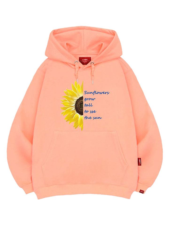Худи с половиной подсолнуха Унисекс Большой размер M~4XL (Тип А)