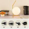 Modern Minimalist Glass Household Table Lamp Nordic Creative Personality Bedroom Bedside Lamp Hoom Decoration Ball Desk Light