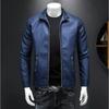 Кожаная куртка мужская тонкая куртка модная тонкая куртка мужская мотоциклетная куртка большого размера с воротником-стойкой кожаная куртка