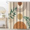 Boho Bathroom Curtains Shower Waterproof 72" X 72" Modern Shower Curtain Set Leaves Plant Neutral Bathroom For Home Decoration