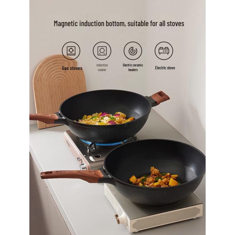COOKER KING 34cm B50182 Non-Stick Enamel Wok