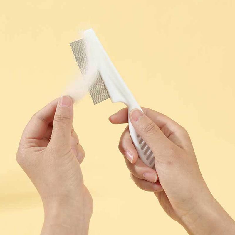 Расческа для ухода за кошками и собаками Kimpets с густыми зубцами для удаления плавающих волосков Массажная расческа для чистки домашних животных Средства от блох из нержавеющей стали