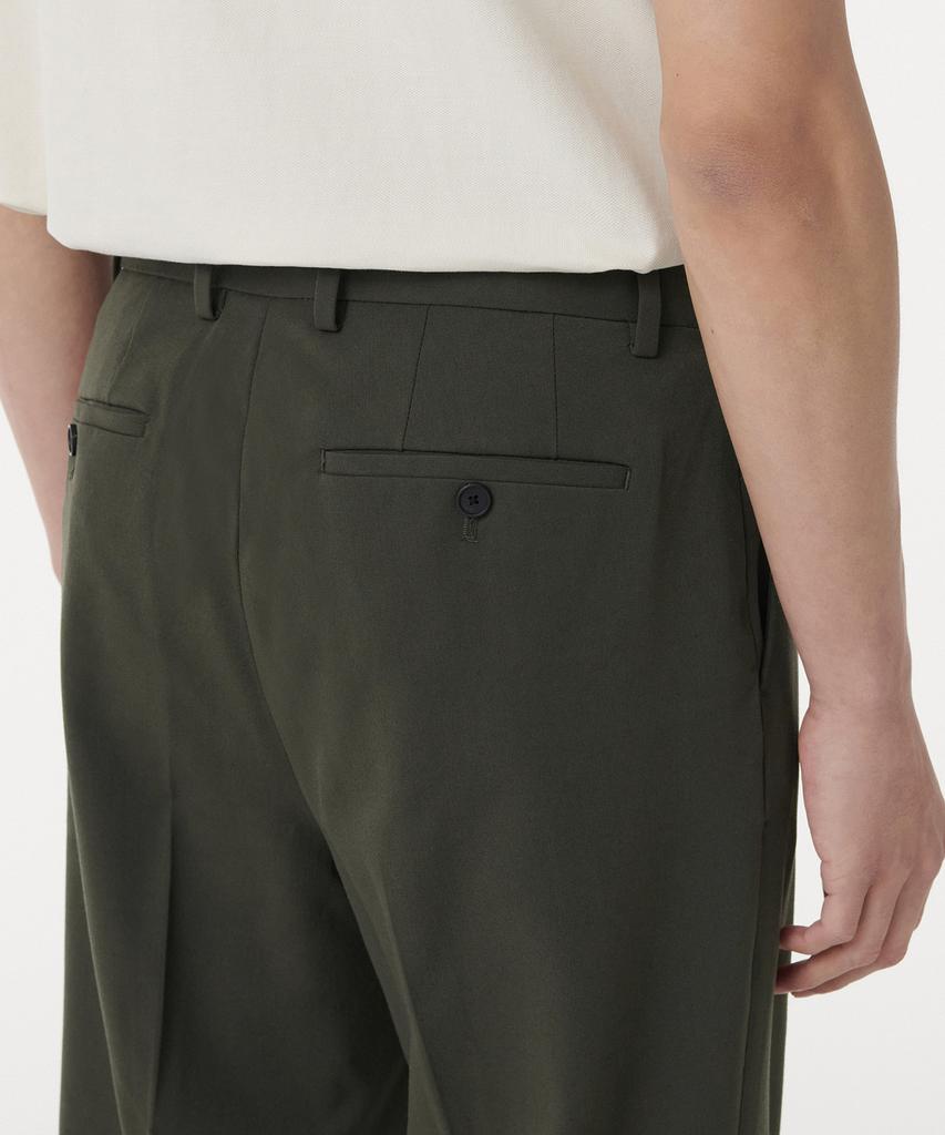 MUSINSA STANDARD Wide Hidden Banding Slacks [Dusty Khaki]
