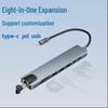 Многопортовый концентратор Type-C: USB-разветвитель с HDMI, Ethernet и док-станцией «восемь в одном».