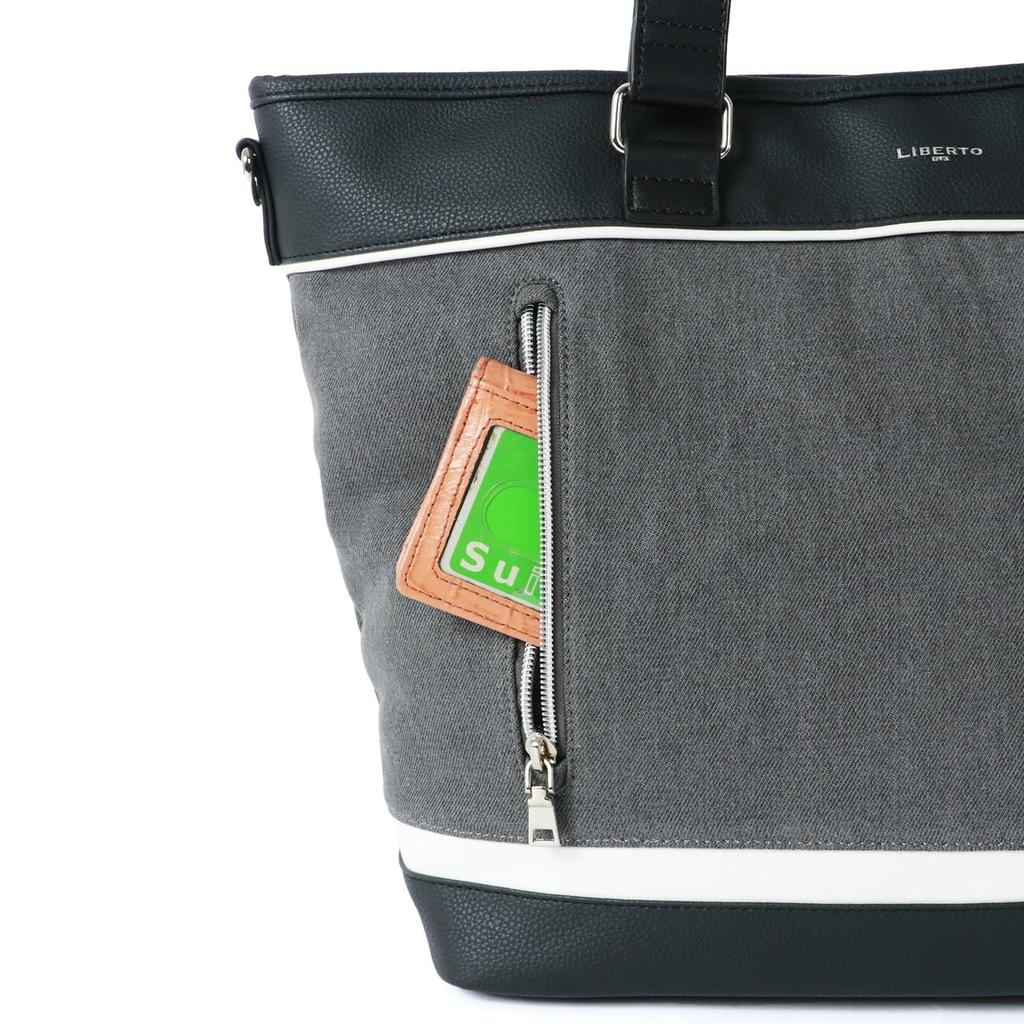 Сумка-тоут джинсовая сменная для поездок на учебу A4 стильный подарок темно-синий бесплатный [Liberto Edwin] мужская 2-сторонняя