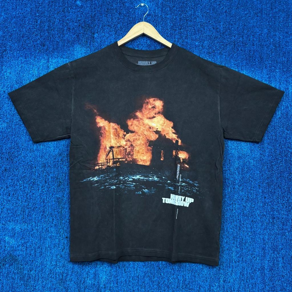 The Weeknd Hurry Up Tomorrow Album Graphic Rap Tee size Large