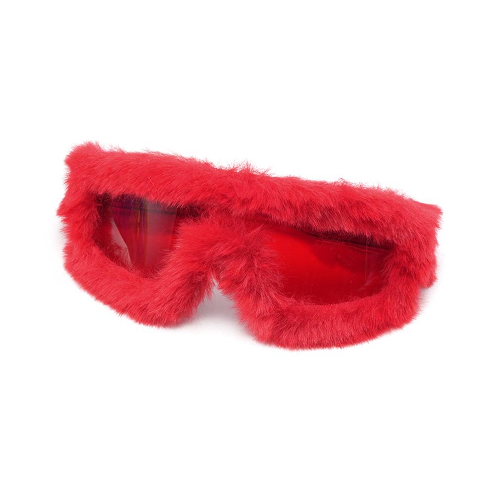 Soft Plush Sunglasses Furry Punk Sunglasses Y2K Winter Sunglasses  Winter Christmas Halloween Party