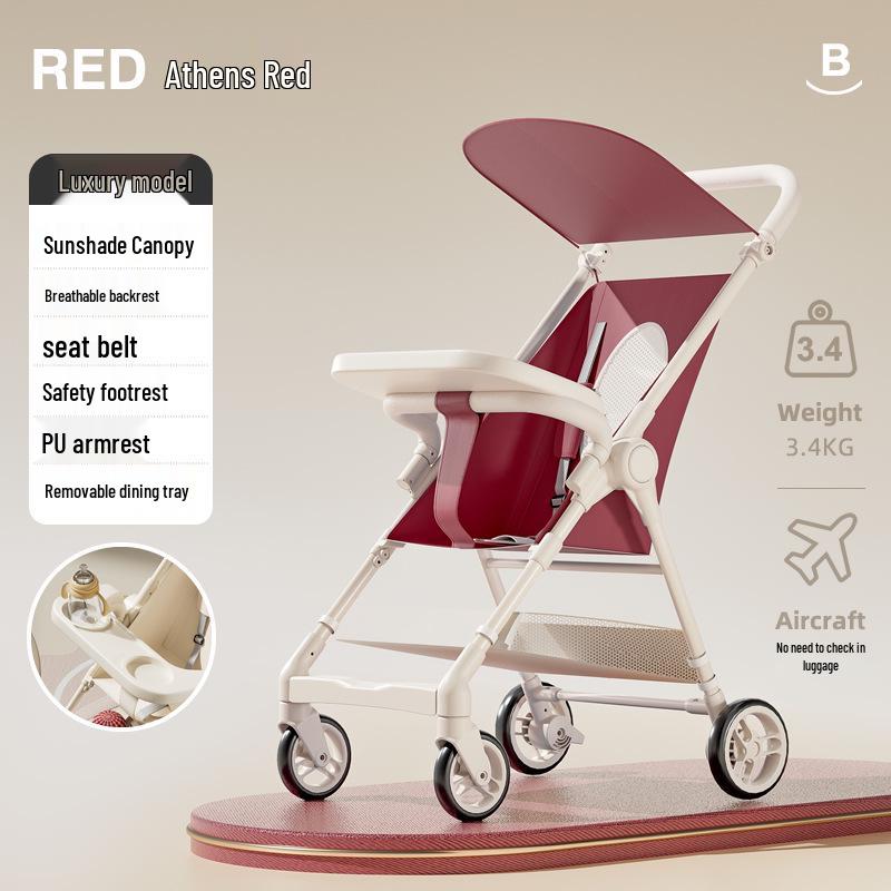 Compact Foldable Baby Stroller: Lightweight and Travel-Friendly, Carry-On Compatible