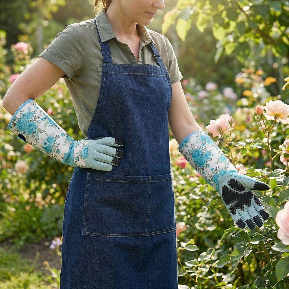 1 Pair Anti-Puncture Long Gardening Gloves Long Elbow Design Work Safety Glove Harvesting Peppers