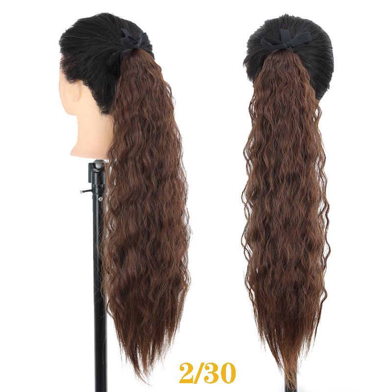 Супер длинная вьющаяся синтетическая заколка для наращивания волос, парик с хвостиком