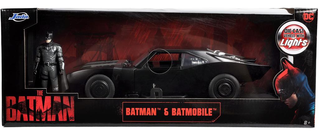 Jada Toys DC Comics Batman Lighted Batmobile Diecast Car Batman Figure Toys для детей и взрослых черного цвета 118 и 3,75 дюйма,