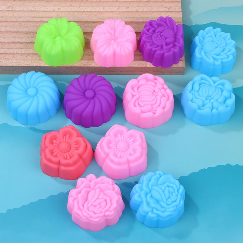 5pcs 5cm Various Flower Designs Silicone Muffin Cake Mold Baking Cups Chocolate Pudding Ice Mould Cupcake Tools DIY Kitchenware