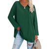 Spring and Autumn Ladies Blouse Long Sleeve Multicolor Loose Drop Shoulder Sleeve V-neck Solid Color Female Tops