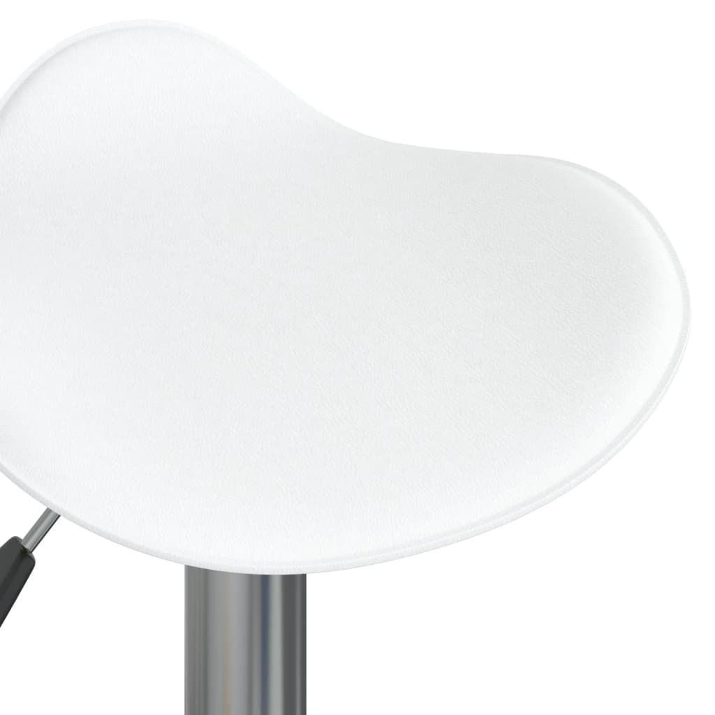 White Bar Stool Chrome plated Steel Frame and Faux Leather