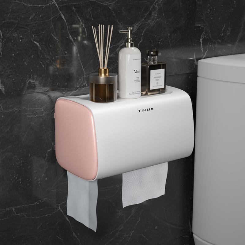 Стойка для хранения коробок бумажных полотенец, без пробивания отверстий, туалет, ванная комната, рулон бумаги, бумажная трубка, водонепроницаемая коробка для бумажных полотенец